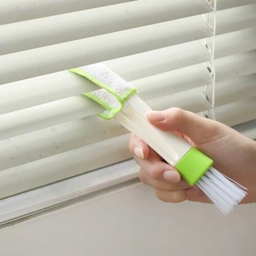 Practical Household Clean Tools Double Slider Car Air Conditioning Outlet Clean Brush Window Blinds Keyboard Cleaner Brush F0407