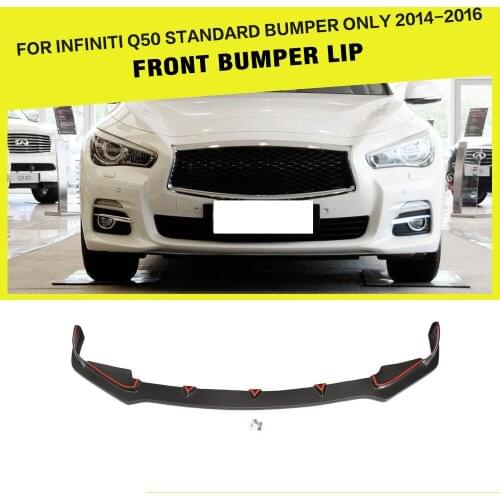PU Unpainted Primer Front Bumper Lip Spoiler Splitters for Infiniti Q50 Santdard Only 2013 - 2017