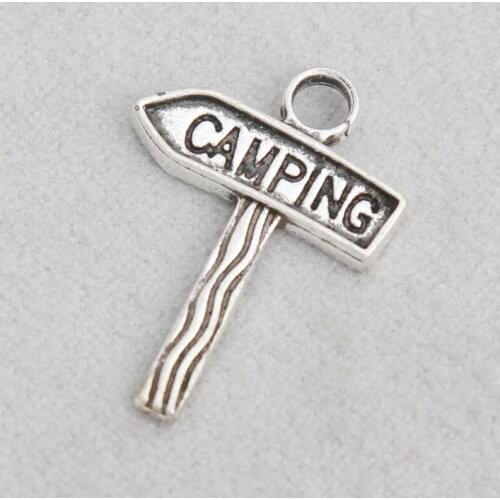 RAINXTAR 20pcs Antique Silver Color Road Sign Charms Alloy Guide Post Pendant Charms 15*22mm AAC1286