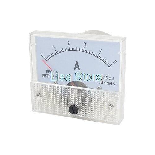 Gray Mounting Head AC/DC 0-5A Current Amperemeter Panel Meter Gauge