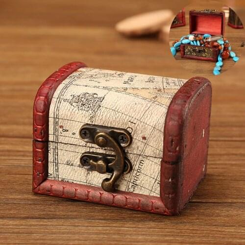 Jewelry Box Vintage Wood Handmade Box With Mini Metal Lock For Ring Earring Pendant Storage Box Storing Jewelry Treasure Pearl