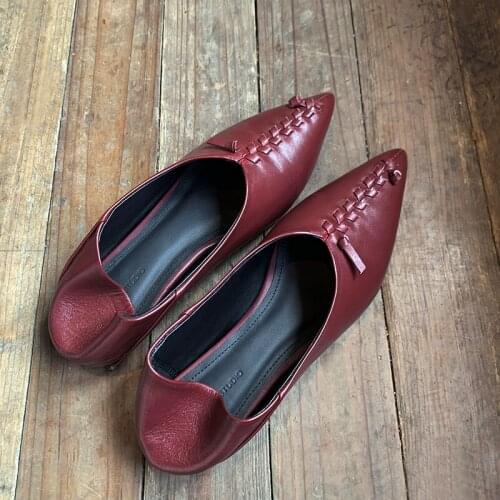 SKLFGXZY Brand Shoes Thick Heel Ladies Pumps Genuine Leather Pointed Toe Colorful Square Party Handmade Shoes Women