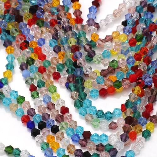 Czech Bicone Glass Beads For Jewelry Making 2/3/4/6/8MM Faceted Crystal Beading Necklace Bracelet DIY Crafts Charms Accessories
