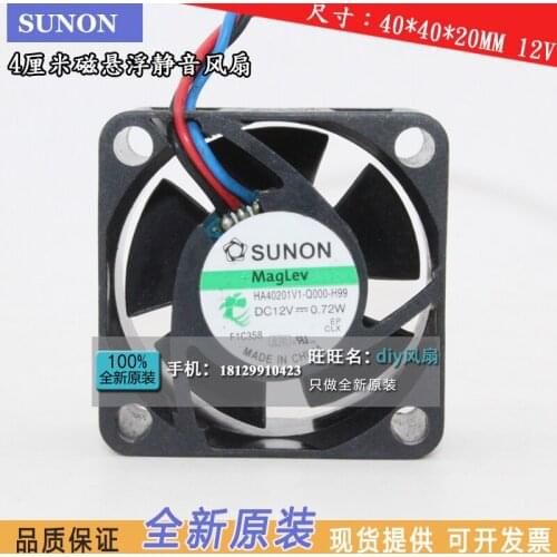 SUNON HA40201V1-Q000-H99 DC 12V 0.72W 40x40x20mm Server Cooling Fan