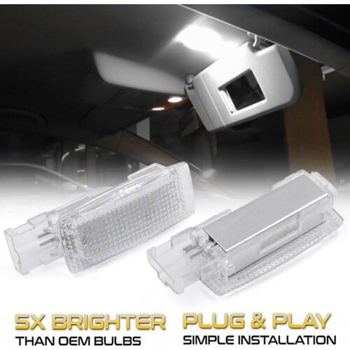 LED Interior Sun Visor Vanity Mirror Lamps Reading Light For VW Golf 4 5 6 7 Passat CC B5 B6 B7 Polo Tiguan Scirocco Jetta Toura