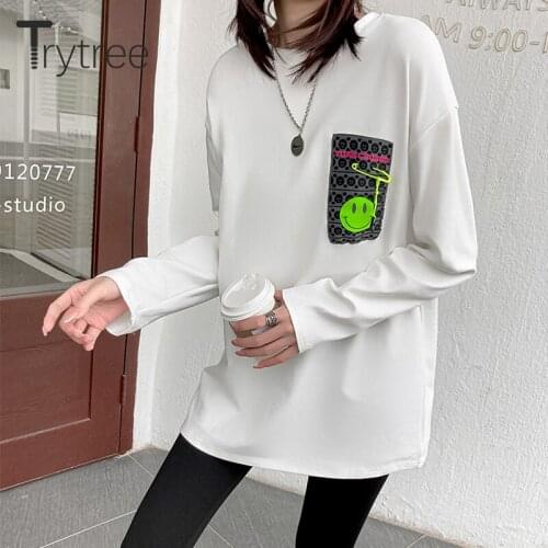 Женские длинные футболки Trytree China At AliExpress