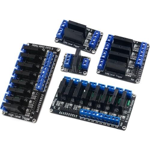 5V 1/2/4/6/8 Channel Solid State Relay Module Hight / Low Level SSR G3MB-202P 240V 2A Output with Resistive Fuse For Arduino