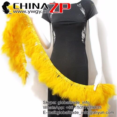 Yiwu ZP Crafts Co., Ltd Selected Prime Quality Dyed Yellow Turkey Marabou Plumage Feathers Trim