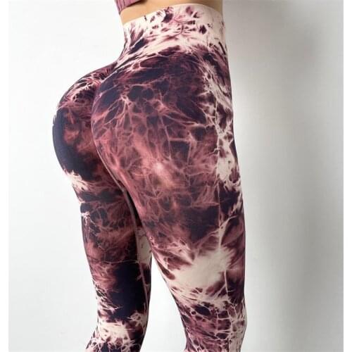 SVOKOR Booty Lifting Leggings Women Tie Dye Fitness Seamless Legging High Waist Sport Woman Pants Tights Print Leggins Push Up