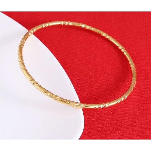 24K Gold Women Gold Dubai Bride Wedding Ethiopian Bracelet Africa Bangle Arab Jewelry Gift