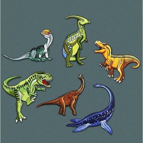 1Pcs Dinosaur Cloth Collection Clothes Animal Embroidery Stickers DIY Ironing Accessories Jurassic Creatures Appliqued Badges