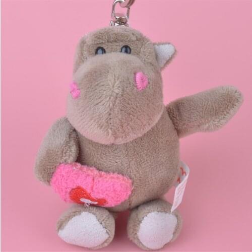 1 Pcs Brown Hippo Small Plush Pendant Toy, Kids Doll Keychain / Keyholder Gift Free Shipping