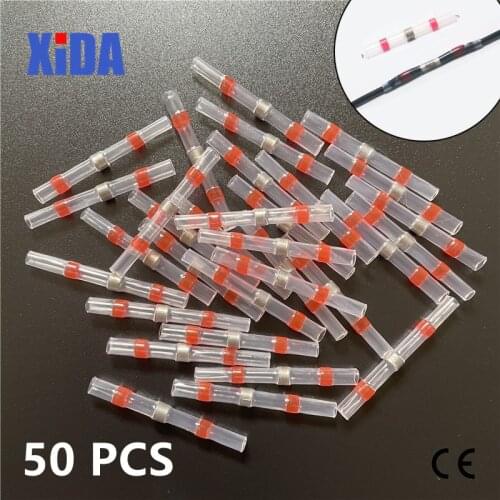 10/50PCS Thermal Shrinkage Electrical Car Wires Connector Solder Extrusion Terminals Block Cable Termination Wireway Clamping