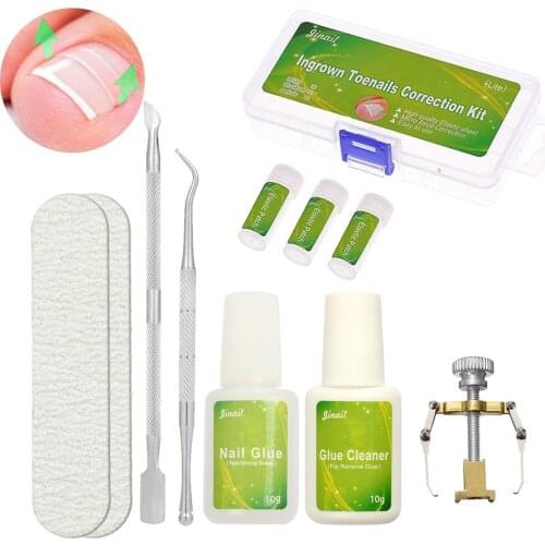10 Pcs Toe Correction Set Ingrown Nail Ingrown Nail Straightening Clip Strap Kit Foot Care Pedicure Elastic Patch with Glue