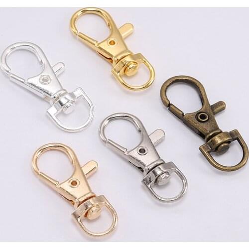 10pcs/lot Lobster button DIY key ring pendant button dog key ring accessories 360 degree luggage hardware buckle buckle