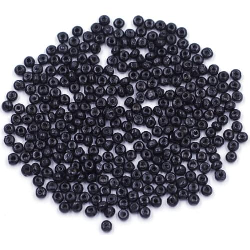 1000Pcs Wood Spacer Beads Wooden Black Round Round Jewelry DIY Finding 4mm(1/8") Dia