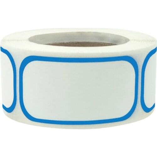 2.5*5CM Blue Border Label Sticker 250 Sheets/roll Name Sticker Kitchen Refrigerator Supplies Classification Blank Sticker