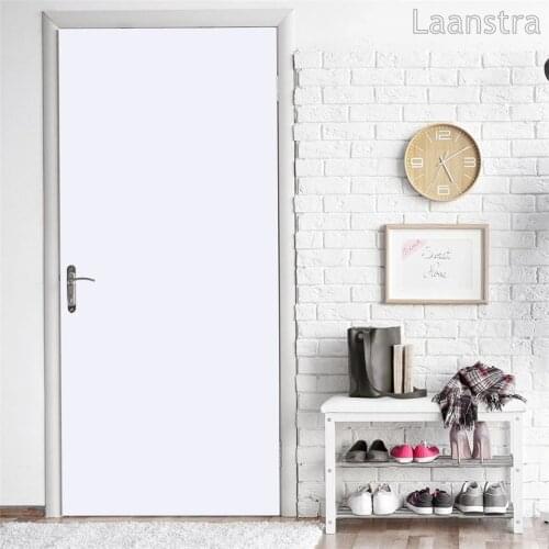 2pcs/Set White Home Decor Wallpaper Door Sticker For Living Room Bedroom Decoration Adhesive Wall Removable Poster