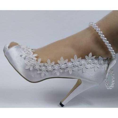 2020 New Arrival Pearl Strap Women Buckle Shoes Bridal Wedding shoes female Open Toe party Dress shoes High heeled Pumps