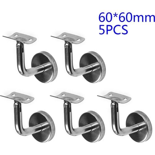 5Pcs 304 Stainless Steel Wall Mount Stair Handrail Brackets Bent Support Railing Elbow Bracket Hand
