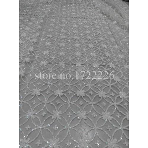 5 yards flower lovely white butterfly sequin mesh lace shining flower hand print for lady sawing/wedding dress/veil,send by dhl