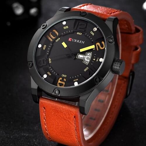 CURREN Luxury Brand Date Japan Movt Men Quartz Casual Watch Army Military Sports Watch Men Watches Male Leather Clock 2017
