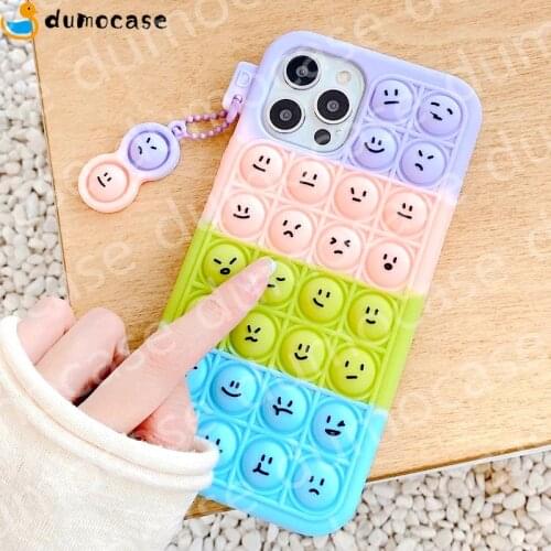 Case for Samsung Galaxy S21 S20 S10 S9 Plus Note 20 Ultra A52 A72 A71 A51 A32 A12 A02s Relieve Stress Pop Fidget Toys Soft Cover