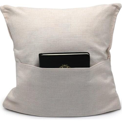 Blank pillow case flax linen Sublimation heat press print pillow case with pocket 40*40cm 10pieces/lot