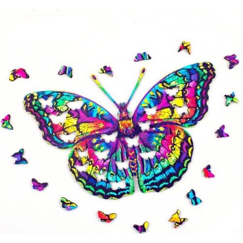 3D Apple Shaped Wooden Puzzle For Adults Kids Montessori Toys Butterfly Jigsaw Puzzles Game Children Wooden Toy Christmas Gift