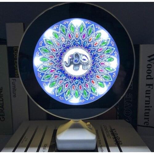 DIY Luminous Mirror LED Light Diamond Painting Animal butterfly owl Mandala Style Special Shaped Diamond Painting Makeup Mirror
