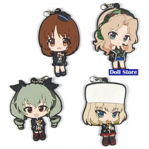 GIRLS and PANZER Keychian Nishizumi Miho saori takebe yukari akiyama Reizei Mako Nishizumi rubber mobile phone strap D276