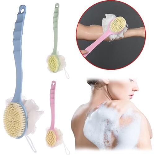 Double-sided Bathing Brush Dry Skin Body Soft Double-sided Bath Brush Long Handle Bath And Back Rubbing Brush Scrubber 2021 New