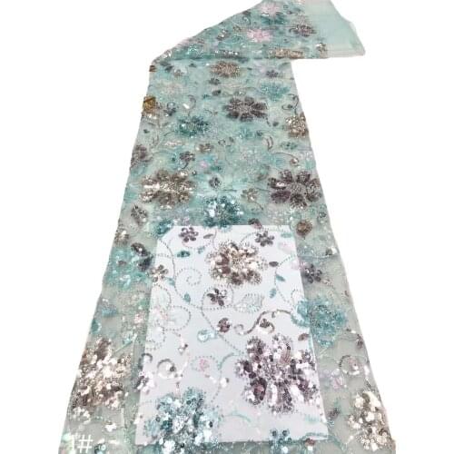 French Swiss Mesh Lace Fabric Tulle Beads Tube Sequins Craft Sewing Supplies Banquet Party Prom Wedding Dress 5 Yards Wholesale