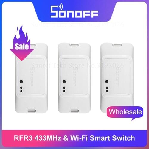 Itead Sonoff RFR3 433Mhz RF Controlled DIY Smart Home Wifi Smart Switch Operate via eWeLink Works With Alexa Google Home IFTTT