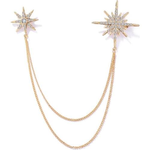 Exquisite Tassel Brooch For Womens Star Fine Pin Jewelry Party Office Clothes Scarf Buckle Garment Accessories Brooches Gift