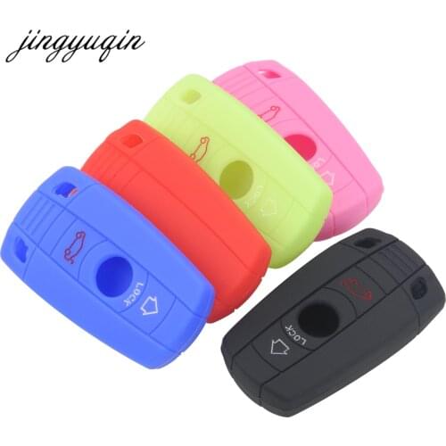 Jingyuqin 30pcs/lot Silicone Car Key Case for BMW 1 3 5 6 Series E90 E91 E92 E60 Remote Key Smart Fob Cover 3 Buttons