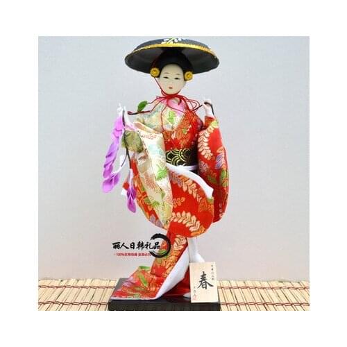 Beautiful 12-inch Japanese Folk Crafts Doll kimono doll puppet Hotel decoration Geisha Figurines Decoration