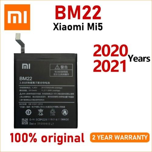 Xiao Mi New 100% Original 3000mAh BM22 Phone Battery For Xiaomi MI5 MI 5 Mobile Phone In stock Batteries Bateria