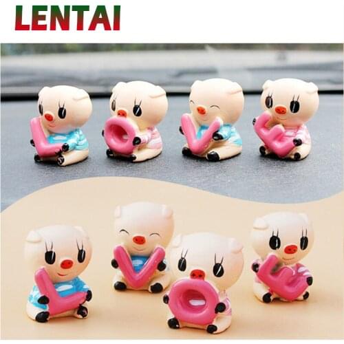 LENTAI For Peugeot 206 307 407 308 207 508 3008 2017 208 2008 Mazda 3 6 Abarth 1Set Car Resin Cute Love Pig Styling Decoration