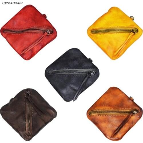 Small Wallet Ladies Leather Headset Purse Key Ring Coin Card Holder Money Bag for Women Men