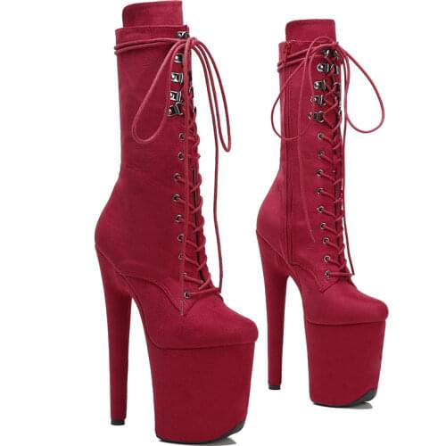 Leecabe 20CM/8Inch suede upper fashion High Heels Pole Dance boot