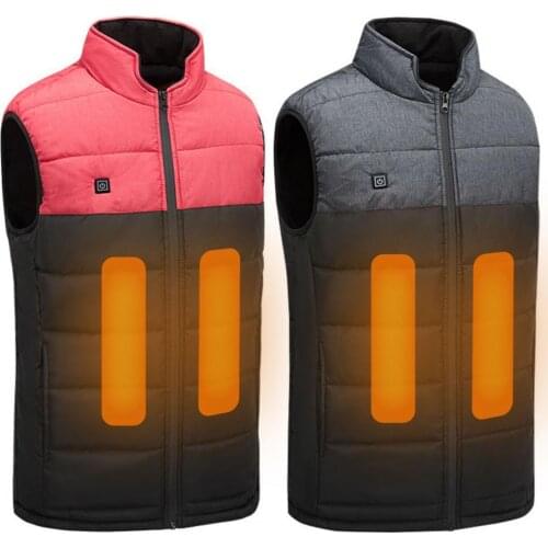 Men Women Electric Heated Jackets Vest Down Cotton Outdoor Coat USB Electric Heating Hooded Winter Thermal Warmer Jackets Winter