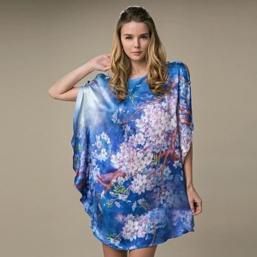 Women New Silk Nightdress Ladies Summer Casual Silk Skirt Nightwear Sexy Sleepwear Loose Night GownNightgown