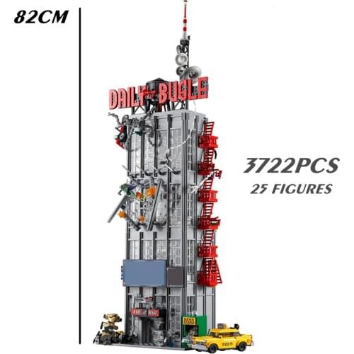 New 3700PCS 25 DOLLS Marvel Avengers Spiderman Daily Bugle Tower Heroes Model FIT 76178 Building Blocks Bricks Kid Toy Gift