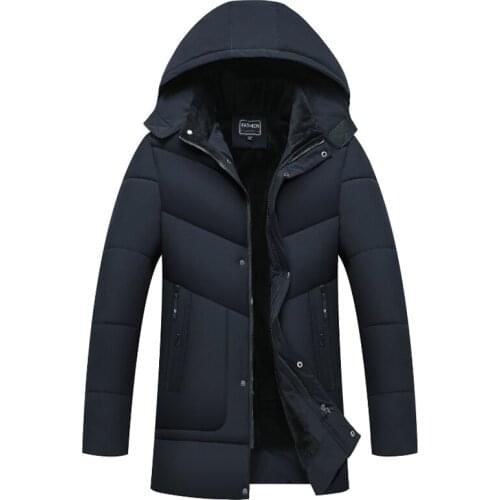 2020 Winter New Mens Business Casual Hooded Plus Cashmere Cotton Jacket Clothing Casaco Masculino Jaqueta Plus Size Bagg Giyim