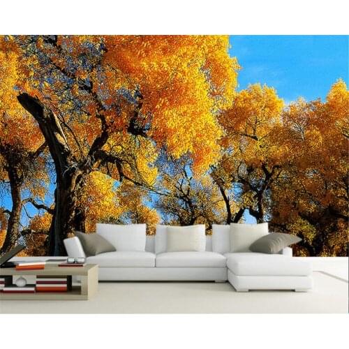 Beibehang Custom Wallpaper Kashgar Populus Landscape 3D Wallpaper Living Room Bedroom TV Background Wall wallpaper for walls 3 d