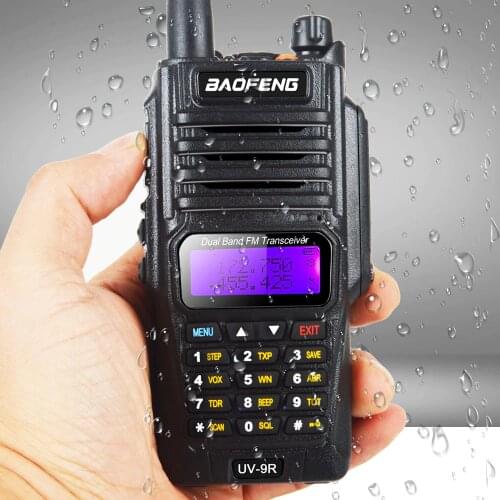 Baofeng radio comunicador UV-9R dual band VHF UHF Waterproof walkie talkie FM ham radio 8W 128CH with earpieces