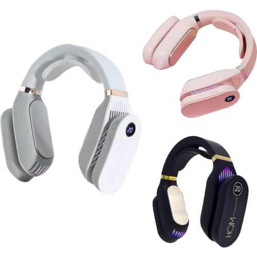 SANQ Mini Portable Air Conditioner Neck Fan Rechargeable Small Bladeless Fan Cooling USB Silent Fan Air Cooler