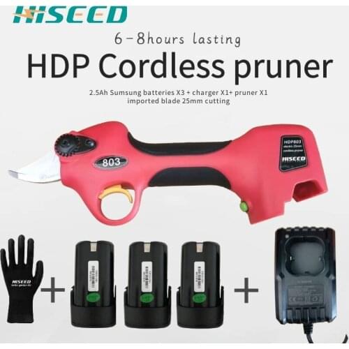 Hiseed 2019 Portable handheld electric pruning shear diameter 25MM