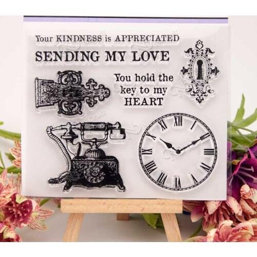 Retro telephone Transparent Clear Silicone Stamps for DIY Scrapbooking/Card Making/Kids Christmas Fun Decoration Supplies A628
